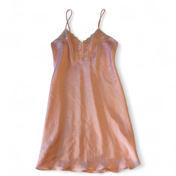 Vintage Victoria's Secret Gold Label Union Made in USA Pink Lingerie Slip Dress - Picture 1 of 11